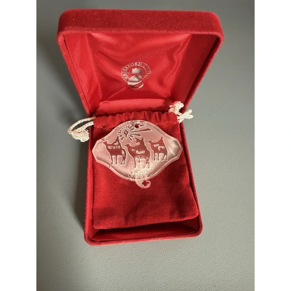 Vintage Waterford Crystal The Three Wise Cats Millennium 2000 Ornament
